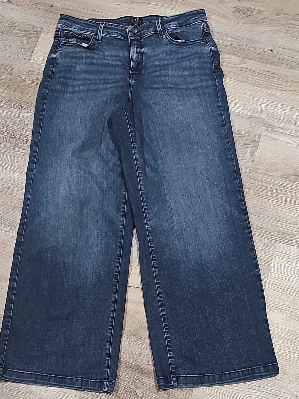 NYDJ Teresa Wide Leg Jeans in Dark Blue Wash 8